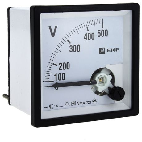 EKF Вольтметр аналоговый VMA-721 на панель 72х72 (квадратный вырез) 500В прямое подкл. PROxima EKF vm- a721-500/vma-721-500
