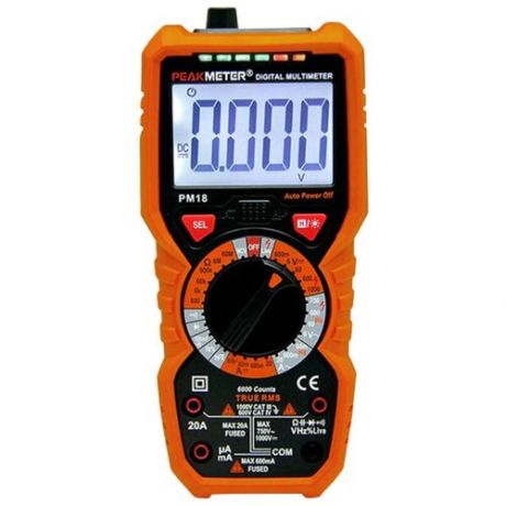 Мультиметр цифровой Peakmeter PM18 оранжевый/черный