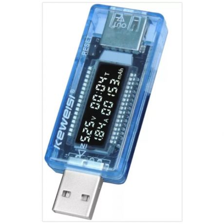 Цифровой тестер A-market USB-порта, вольтметр, амперметр, миллиампер час, время (V, A, mAh, T-время) KWS-V20