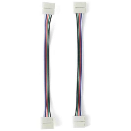 09-74 Комплект коннекторов (2 клипсы с проводами)для RGBW светодиодной ленты 12, c AWG22+GRBW кабелем