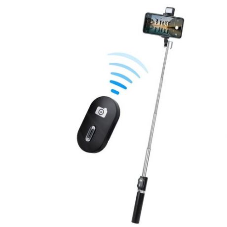 Монопод для селфи с LED подсветкой Selfie Stick Tripod Bluetooth LED P60D wireless, черный