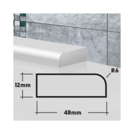 Акриловый Плинтус бордюр для ванной ПВШ48 75 сантиметров левая сторона