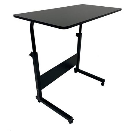 Столик для ноутбука 40х80, на колесиках, с регулировкой высоты от 68 до 90 см, черный