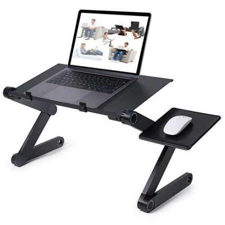 Столик для ноутбука складной с вентилятором / кулером / охлаждением 52х26х10 см