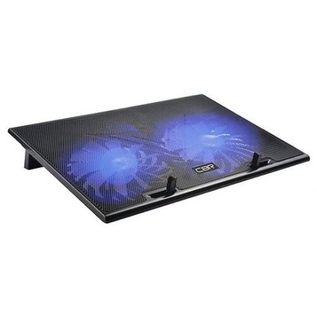 Охлаждающая подставка для ноутбука CBR CLP 17202 390x270x25 мм, 2xUSB, вентиляторы2*150 мм, 20 CFM, LED. мат. мет.-пласт.