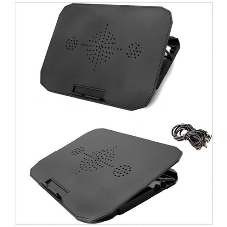 Подставка для ноутбука с вентилятором 36х26 см Notebook Cooler Haifisch (Черный)