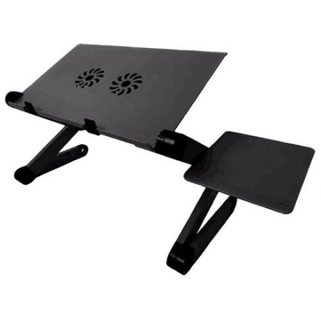 Стол-трансформер для ноутбука с регулировкой ножек, охлаждением и подставкой для мышки, черный