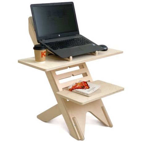 Подставка для ноутбука UP DESK с регулировкой по высоте для работы стоя, темный орех