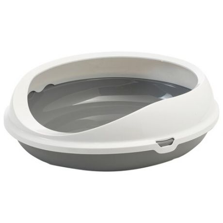 Туалет-лоток для кошек SAVIC Figaro 55х48.5х15.5 см белый/серый