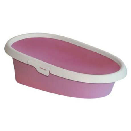 Туалет-лоток для кошек MP Bergamo Minou Mini 43х30х14 см розовый