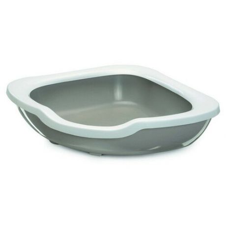 IMAC туалет- лоток для кошек угловой FRED 51х51х15,5h см, светло- серый (2 шт)