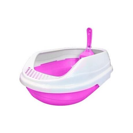 Homecat ВИА Туалет розовый средний овальный в комплекте с совком (52х38х17) 651140, 0,200 кг