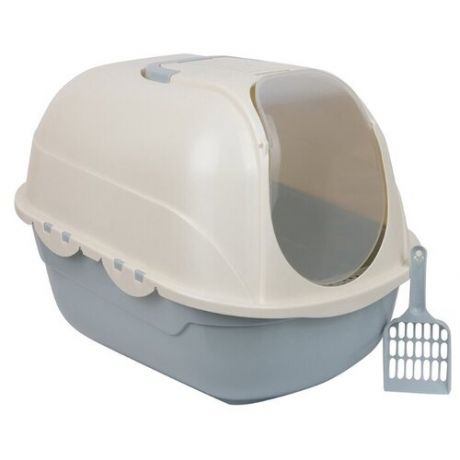 Туалет-домик для кошек STEFAN, совок в комплекте, размер 53х41х42cm BP2535, серо-голубой