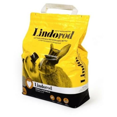 LindoCat LINDO ROD Наполнитель впитывающий минеральный для грызунов и рептилий, 3кг (Италия)