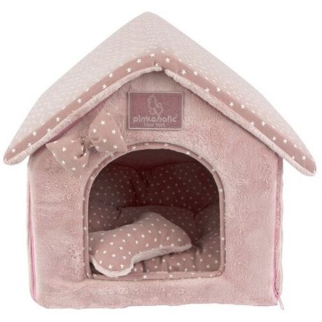 Домик для животных с косточкой PINKAHOLIC "Luna House", розовый, 48х38х40см (Южная Корея)