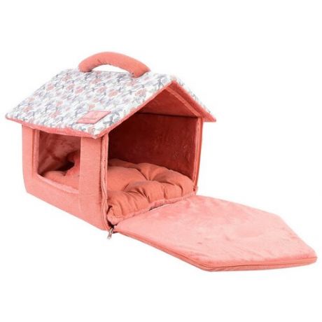 Домик для животных с ручкой PINKAHOLIC "Zinnia House", розовый, 43х36х40см