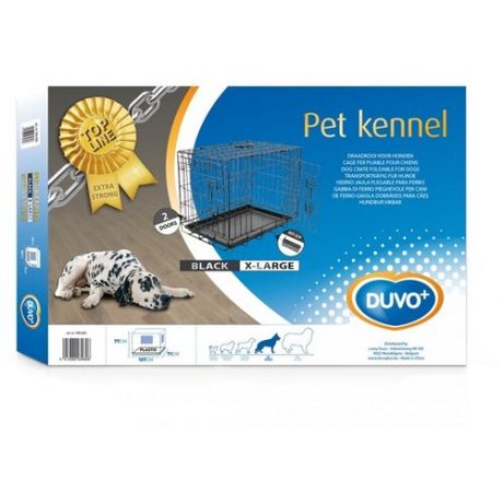 DUVO+ Клетка двухдверная для собак "Pet Kennel Top Line", чёрная