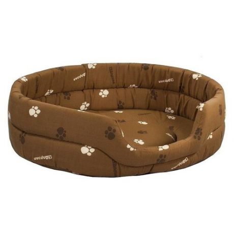 Лежак для собак и кошек Дарэлл Овальный стёганый 9144 75х60х18 см коричневый