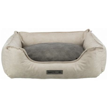 Лежак с бортиком Calito vital, прямоугольный, 60 х 50 см, песочный / серый, Trixie (37350)