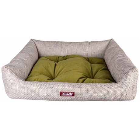 Лежак для собак и кошек Xody Люкс Olive № 1 флок 50 х 40 х 12 см