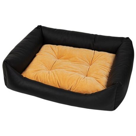 Лежак для собак и кошек Xody Люкс № 5 экокожа черный 90 х 80 х 25 см (1 шт)