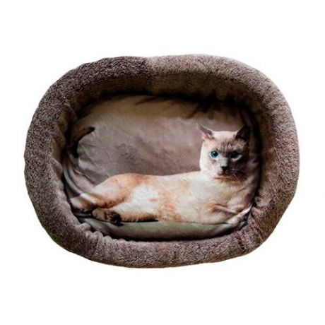 Лежак для кошек PerseiLine Дизайн № 6 принт 1 овальный 67 х 49 х 16 см (1 шт)