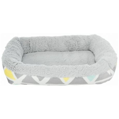 Лежак с бортиком Bunny, плюш, 30 х 6 х 22 см, разноцветный/серый, Trixie (товары для животных, 62802)