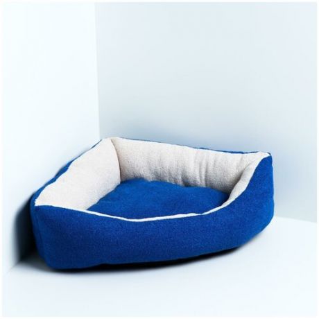 Лежанка для кошек, лежак для кошек, подушка для животных угловая, 45 х 63 х 16 см, синяя