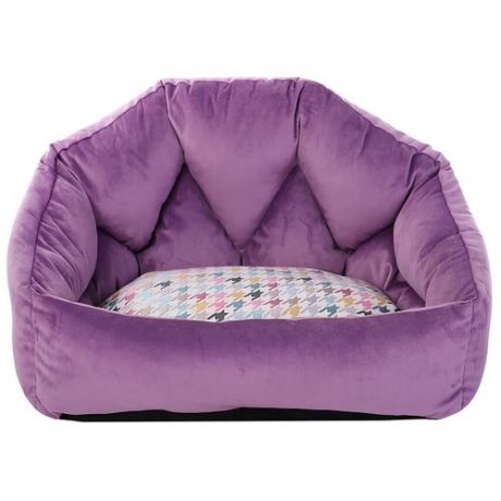 Лежак для собак и кошек с рельефной спинкой Монморанси "Корона", цвет лавандовый,50см*40см.