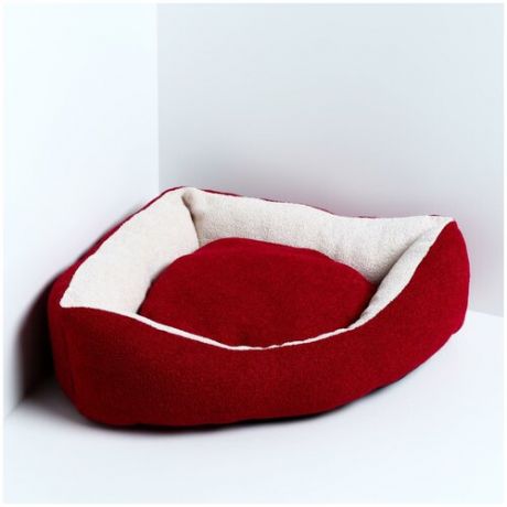 Лежанка для кошек, лежак для кошек, подушка для животных угловая, 45 х 63 х 16 см, красная