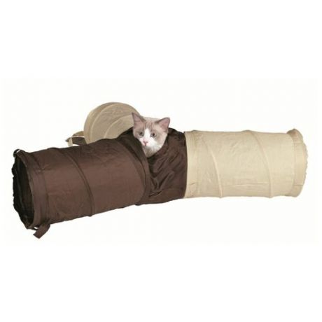 Тоннель для котят Trixie, нейлон, бежевый/коричневый, 3*22*50 см