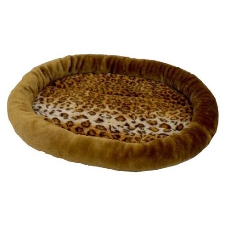Лежак для собак и кошек ZOOexpress Матрац овальный с бортиком №3 75х65х10 см коричневый