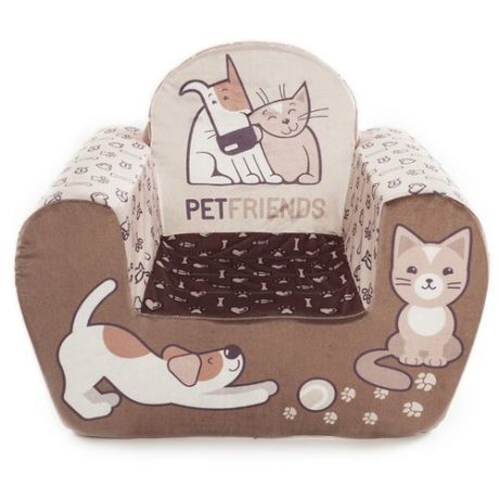 Кресло для кошек и собак "Домашние друзья" с антискользящим основанием