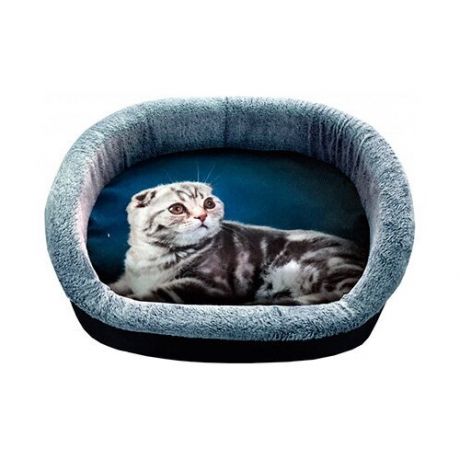 Лежак для кошек PerseiLine Дизайн № 5 принт 3 овальный 55 х 47 х 16 см (1 шт)
