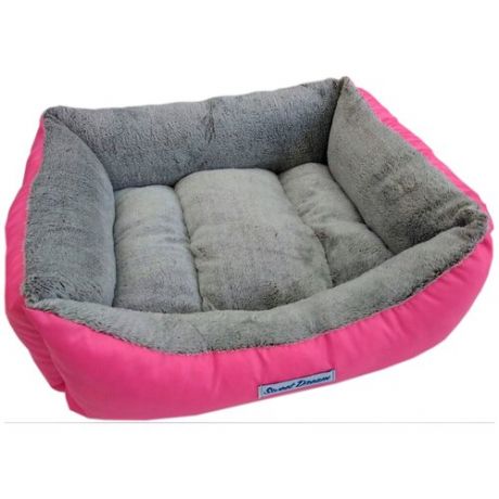 Лежак для животных Сладкий сон Мех прямоугольный № 1 розовый 53 х 44 х 14 см (1 шт)