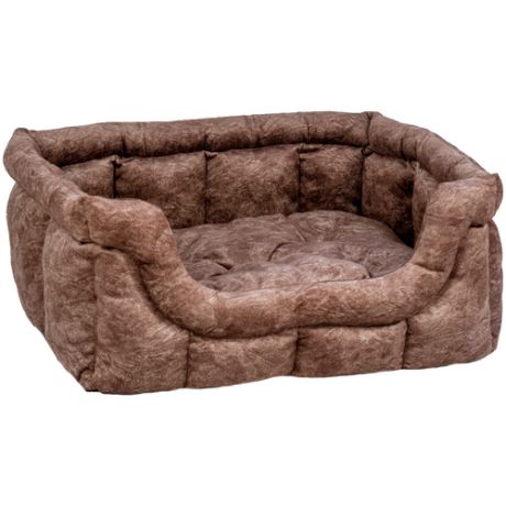Лежак для собак и кошек, 50х40, коричневый, (мебельный микровелюр, холлофайбер)