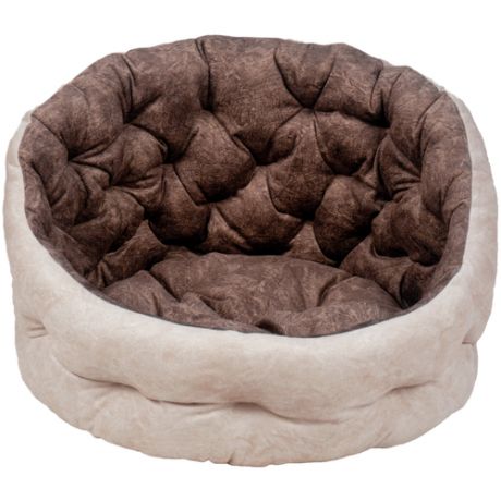 Лежак для собак и кошек, 40х40, коричневый, (мебельный микровелюр, холлофайбер)
