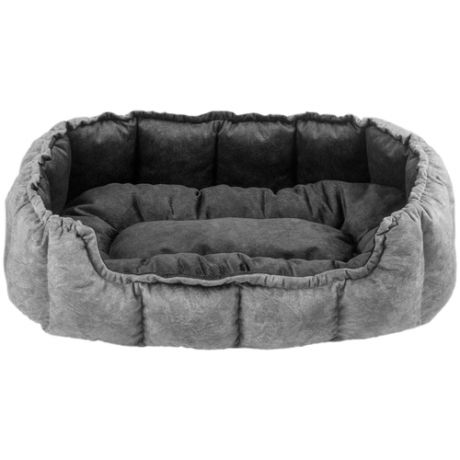Лежак для собак и кошек, 70х40, темно-серый, (мебельный микровелюр, холлофайбер)