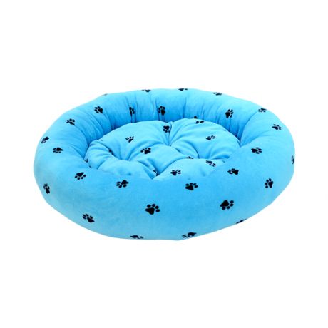 Лежак для собак и кошек Зооник Лапки 48х48х15 см голубой