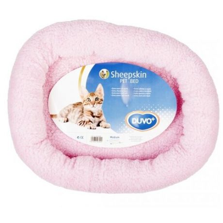 DUVO+ Лежак для животных "Овчинка", розовый, 40х45см (Бельгия)