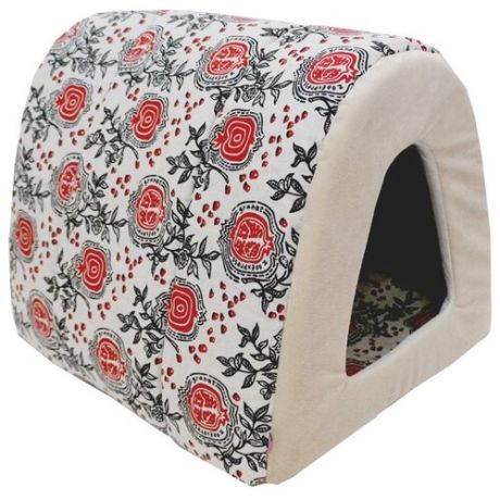 Домик для собак и кошек ZOOexpress Туннель ЭкоЛен + мебельная ткань №1 40х34х34 см черный