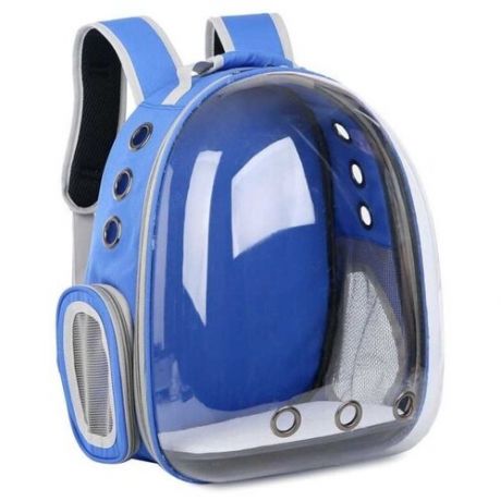 Сумка рюкзак переноска для животных с окном для обзора 310*420*280мм (синий)