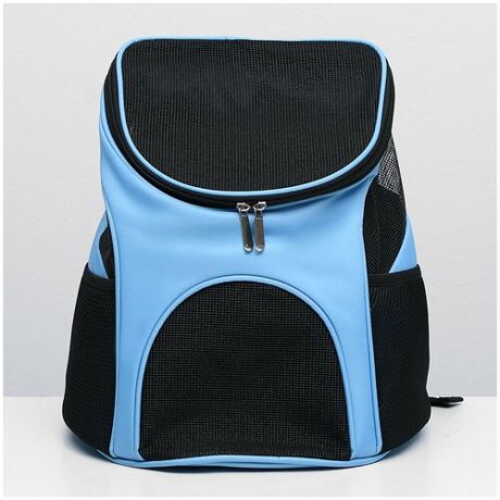 Рюкзак для переноски животных, 31,5 х 25 х 33 см, голубой 5266376