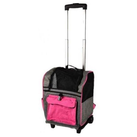 Flamingo Сумка- рюкзак для животных на колесах KIARA 32*29*45см, розовая