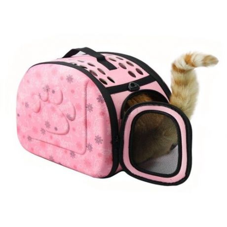 Сумка-переноска для кошек и собак Удачная покупка P0004-11-M 33х42 см розовый