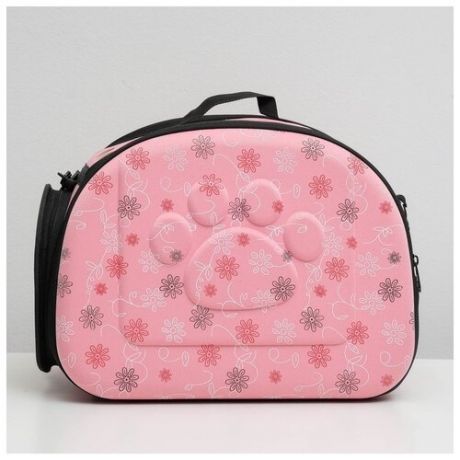 Складная сумка- переноска Пижон с отдельным входом, EVA, 43,5*28*33 см, розовая