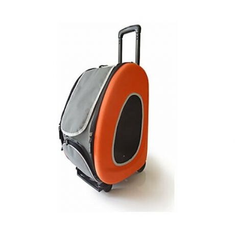 IBIYAYA Сумка-Тележка складная 3 в 1 для собак до 8 кг (сумка, рюкзак, тележка) оранжевая (340924)