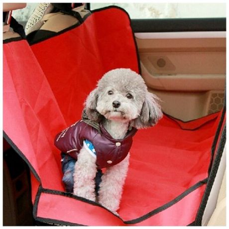 Защитная накидка для перевозки собак в салоне автомобиля (100х50см) Красная
