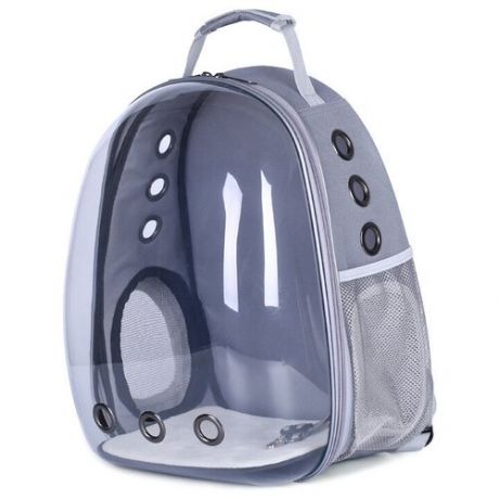 Сумка рюкзак переноска для животных с окном для обзора 310*420*280 мм. (серый)