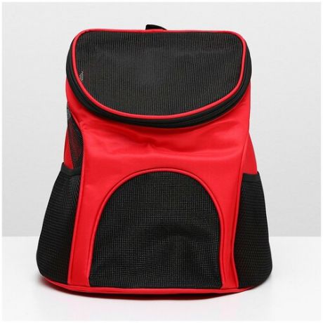 Рюкзак для переноски животных, 31.5 x 25 x 33 см, красный